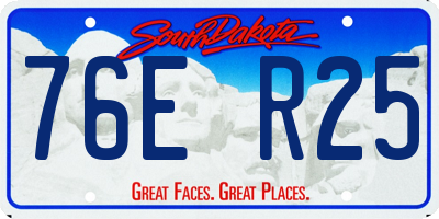 SD license plate 76ER25