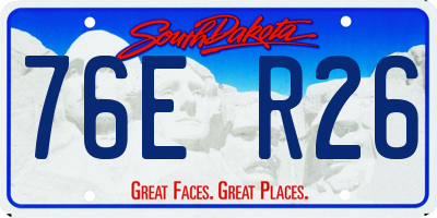 SD license plate 76ER26