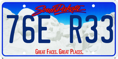 SD license plate 76ER33
