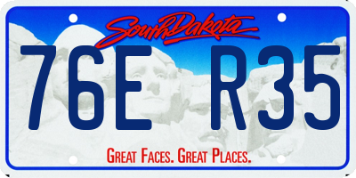 SD license plate 76ER35