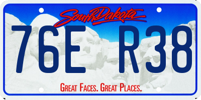SD license plate 76ER38