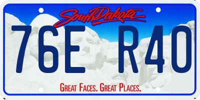 SD license plate 76ER40