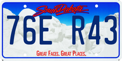 SD license plate 76ER43