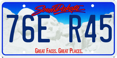 SD license plate 76ER45