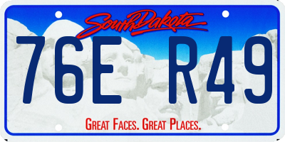 SD license plate 76ER49