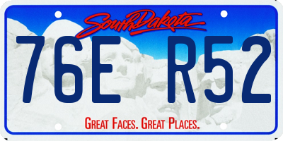 SD license plate 76ER52
