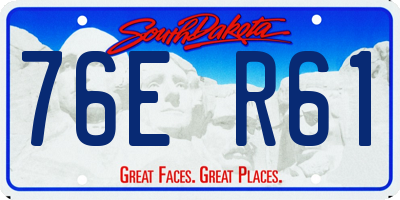 SD license plate 76ER61