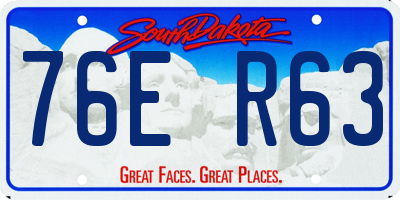 SD license plate 76ER63