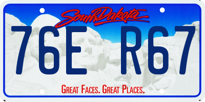 SD license plate 76ER67