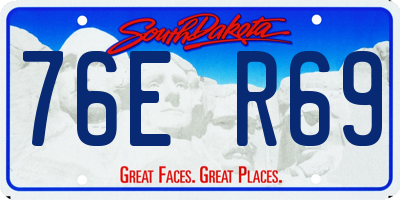 SD license plate 76ER69