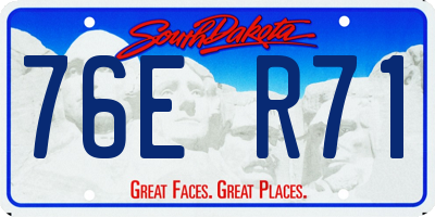 SD license plate 76ER71