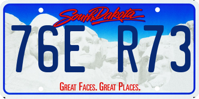 SD license plate 76ER73