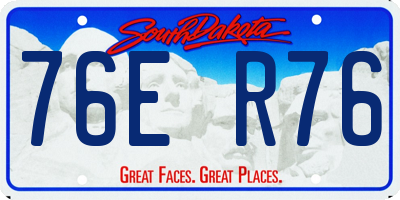 SD license plate 76ER76