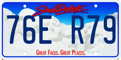 SD license plate 76ER79