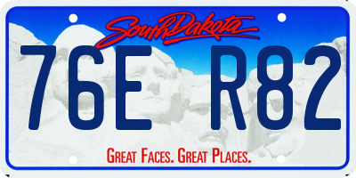 SD license plate 76ER82