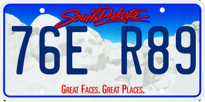 SD license plate 76ER89
