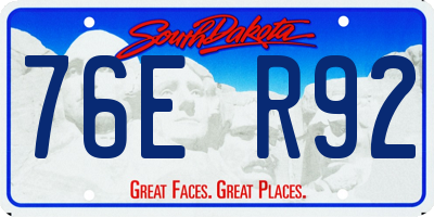 SD license plate 76ER92