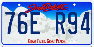SD license plate 76ER94