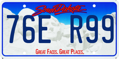 SD license plate 76ER99
