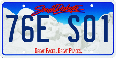SD license plate 76ES01