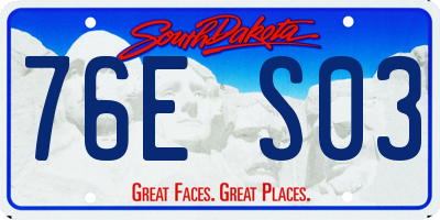 SD license plate 76ES03