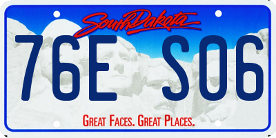 SD license plate 76ES06