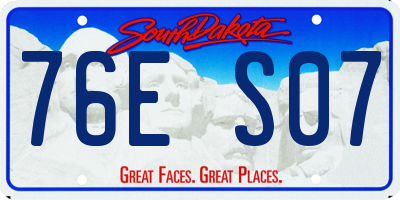 SD license plate 76ES07