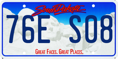 SD license plate 76ES08