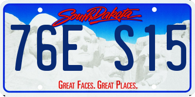 SD license plate 76ES15