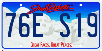 SD license plate 76ES19