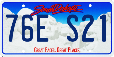 SD license plate 76ES21
