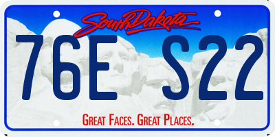 SD license plate 76ES22