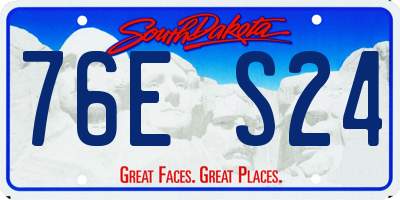SD license plate 76ES24