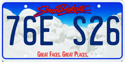 SD license plate 76ES26
