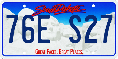 SD license plate 76ES27