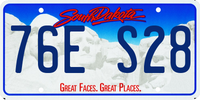 SD license plate 76ES28