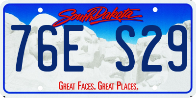 SD license plate 76ES29