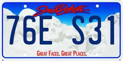 SD license plate 76ES31
