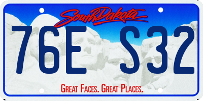 SD license plate 76ES32