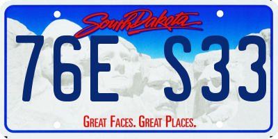 SD license plate 76ES33