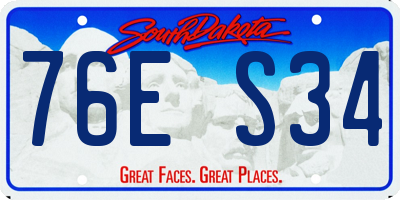 SD license plate 76ES34