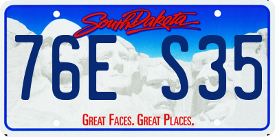 SD license plate 76ES35