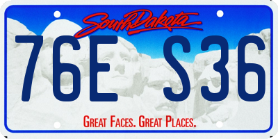 SD license plate 76ES36