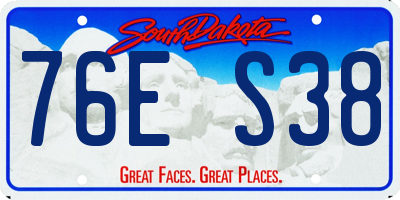 SD license plate 76ES38