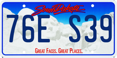 SD license plate 76ES39