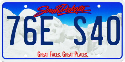 SD license plate 76ES40