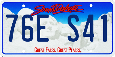 SD license plate 76ES41