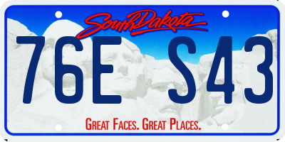 SD license plate 76ES43