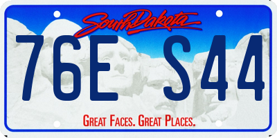SD license plate 76ES44