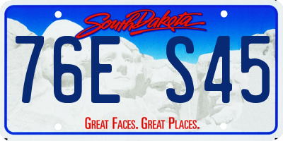 SD license plate 76ES45